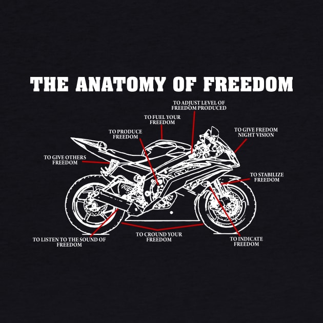 The Anatomy Of Freedom T shirt For Biker by Kaileymahoney